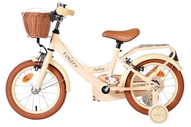 Volare Ashley Kinderfiets - Meisjes - 14 inch - Creme - Twee Handremmen