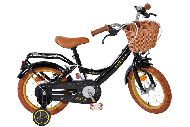 Volare Ashley Kinderfiets - Meisjes - 14 inch - Zwart - Twee Handremmen