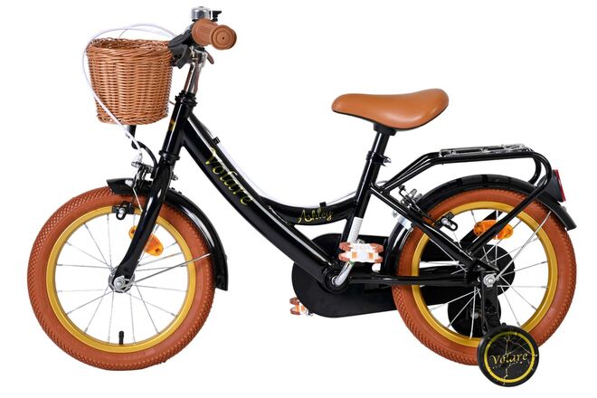 Volare Ashley Kinderfiets - Meisjes - 14 inch - Zwart - Twee Handremmen
