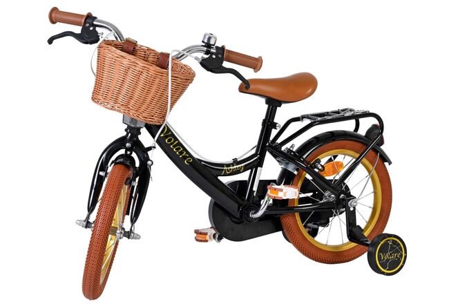 Volare Ashley Kinderfiets - Meisjes - 14 inch - Zwart - Twee Handremmen