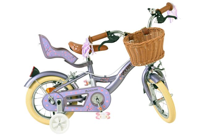 Volare Blossom Kinderfiets - Meisjes - 12 inch - Paars - Twee handremmen