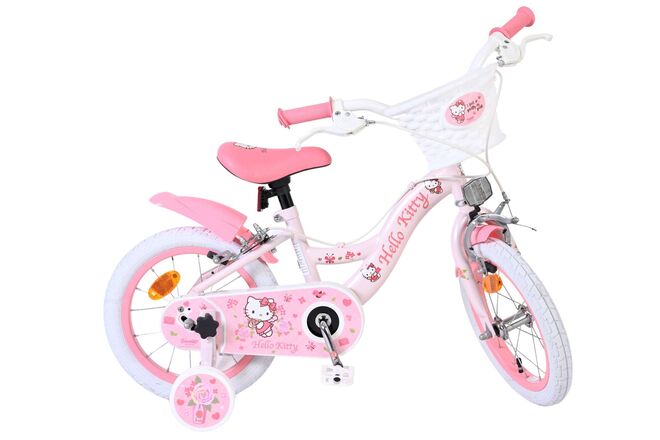 Rower dziecięcy Hello Kitty dla dziewczynek, 14 cali, różowy, z dwoma hamulcami ręcznymi