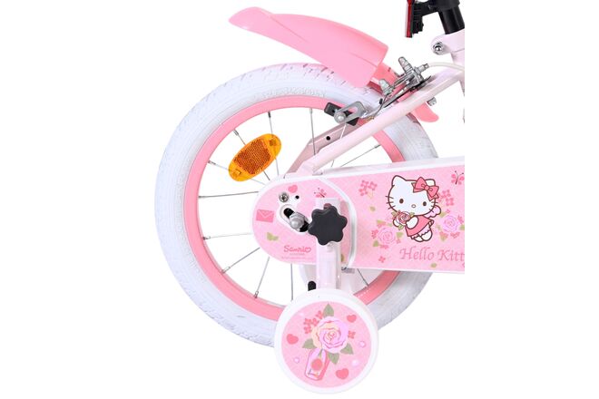 Rower dziecięcy Hello Kitty dla dziewczynek, 14 cali, różowy, z dwoma hamulcami ręcznymi