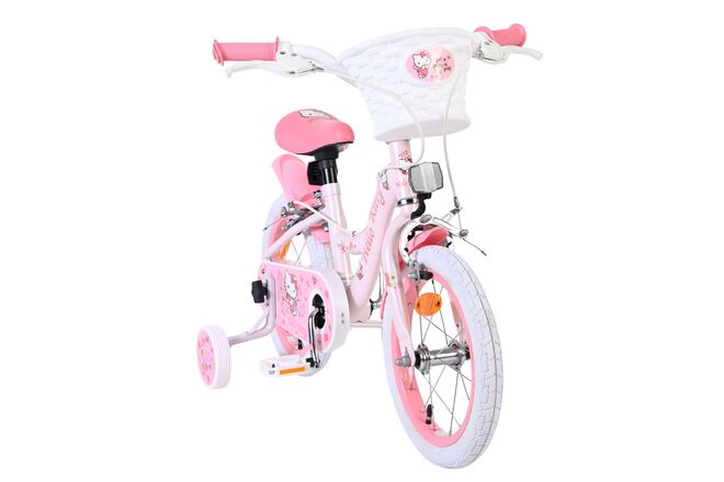 Rower dziecięcy Hello Kitty dla dziewczynek, 14 cali, różowy, z dwoma hamulcami ręcznymi