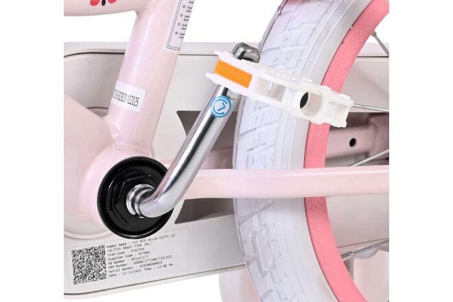 Rower dziecięcy Hello Kitty dla dziewczynek, 14 cali, różowy, z dwoma hamulcami ręcznymi