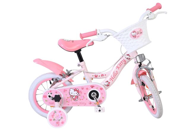 Rower dziecięcy Hello Kitty dla dziewczynek, 12 cali, różowy, z dwoma hamulcami ręcznymi