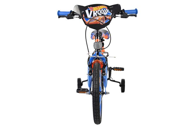 Hot Wheels Kids Bike - Boys - 16 inch - Black Orange Blue - Two Hand Brakes