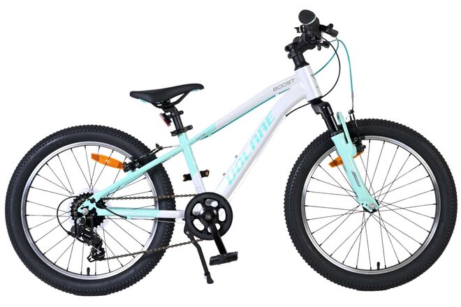 Volare Boost Kinderfahrrad – 20 Zoll – 7 Gänge – Weiß/Mintgrün