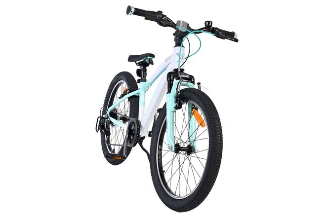 Volare Boost Kinderfahrrad – 20 Zoll – 7 Gänge – Weiß/Mintgrün
