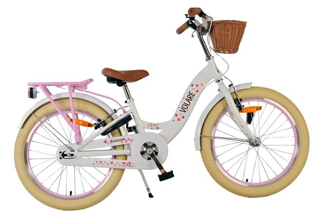 Volare Blossom Kinderfiets – Meisjes – 20 inch – Wit – Twee handremmen