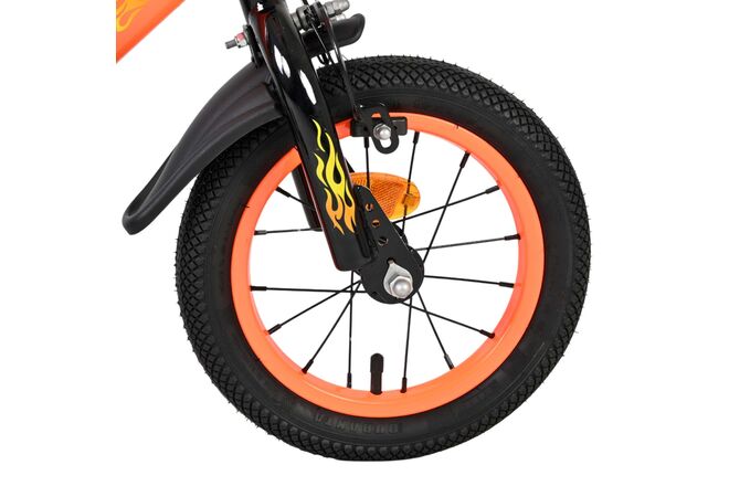 Volare Strike Children's Bicycle - Boys - 12 inch - Black Orange - Two Hand Brakes