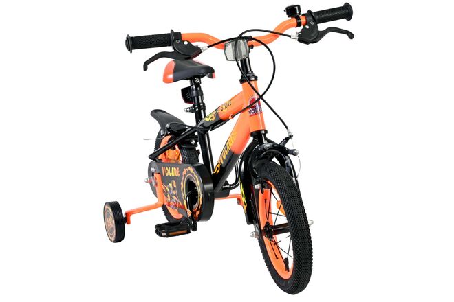 Volare Strike Children's Bicycle - Boys - 12 inch - Black Orange - Two Hand Brakes