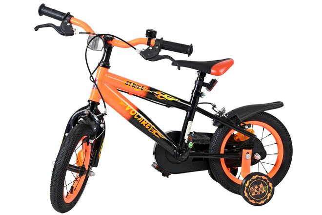 Volare Strike Children's Bicycle - Boys - 12 inch - Black Orange - Two Hand Brakes