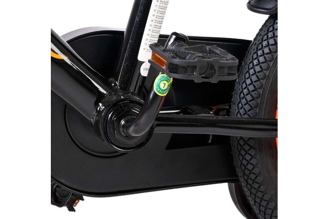 Volare Strike Children's Bicycle - Boys - 12 inch - Black Orange - Two Hand Brakes