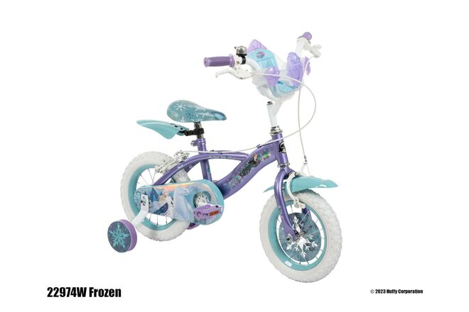 Rower dziecięcy Disney Frozen 2 – dziewczęcy – 12 cali – niebieski/fioletowy – dwa hamulce ręczne