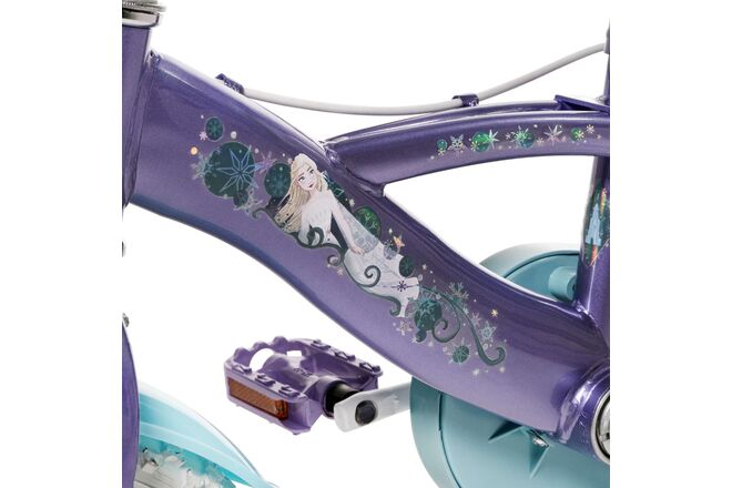 Rower dziecięcy Disney Frozen 2 – dziewczęcy – 12 cali – niebieski/fioletowy – dwa hamulce ręczne