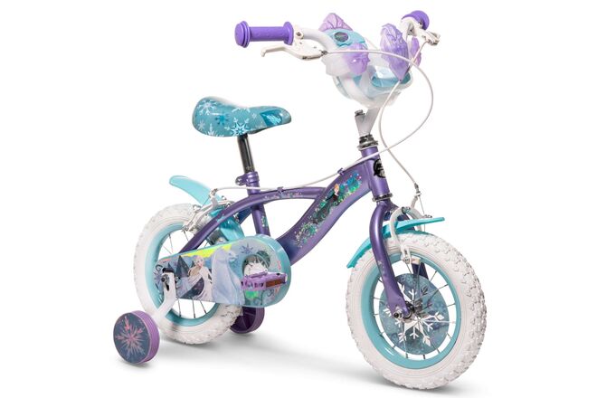 Rower dziecięcy Disney Frozen 2 – dziewczęcy – 12 cali – niebieski/fioletowy – dwa hamulce ręczne