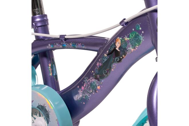 Rower dziecięcy Disney Frozen 2 – dziewczęcy – 12 cali – niebieski/fioletowy – dwa hamulce ręczne