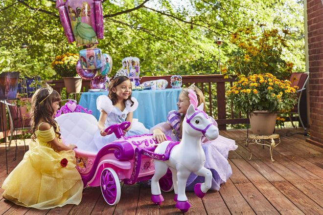 Koń Disney Princess z powozem – elektryczny jeździk
