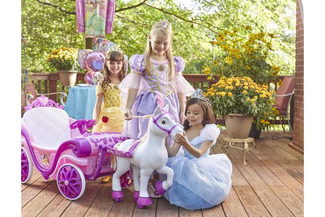 Koń Disney Princess z powozem – elektryczny jeździk