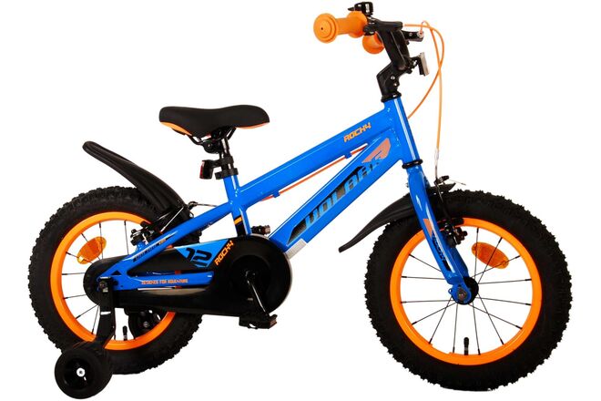 Volare Rocky Children's Bicycle - Boys - 14 inch - Blue - Two handbrakes