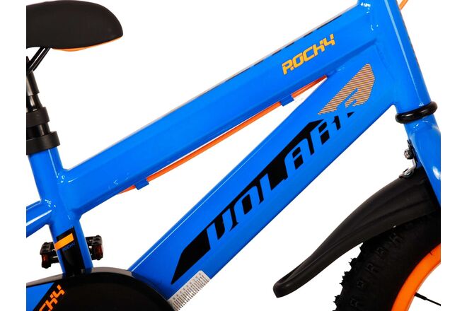 Volare Rocky Children's Bicycle - Boys - 14 inch - Blue - Two handbrakes