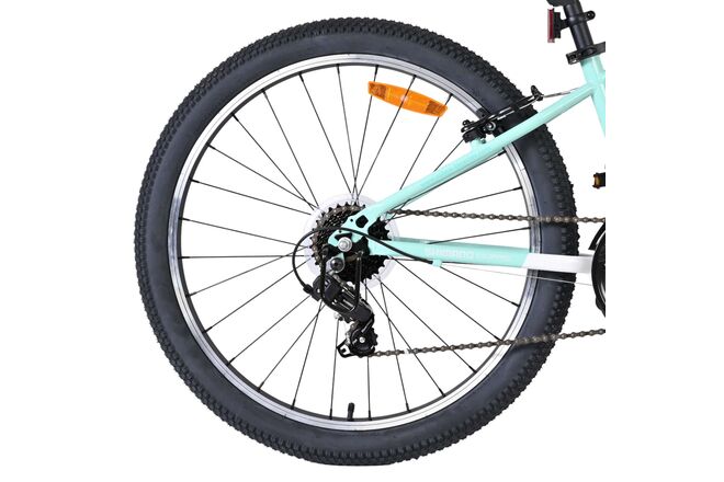 Volare Boost Kinderfiets - 24 inch - Wit/Mintgroen - 21 Speed