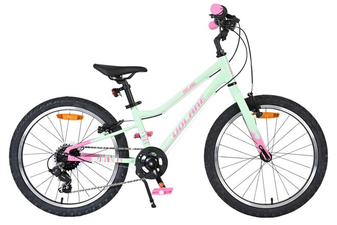 Volare Milano Kinderfiets - Meisjes - 20 inch - Mintgroen- 6-speed