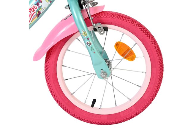 Volare Unicorn Kinderfiets - Meisjes - 14 inch - Groen - Twee Handremmen