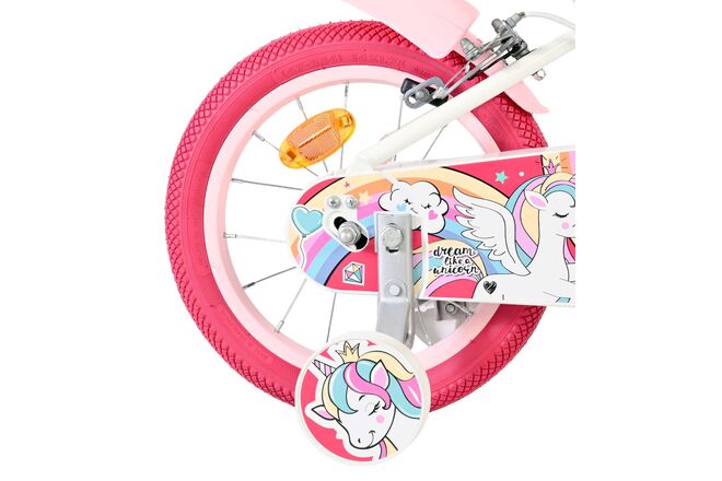 Volare Unicorn Kinderfiets - Meisjes - 14 inch - Wit - Twee Handremmen [CLONE]