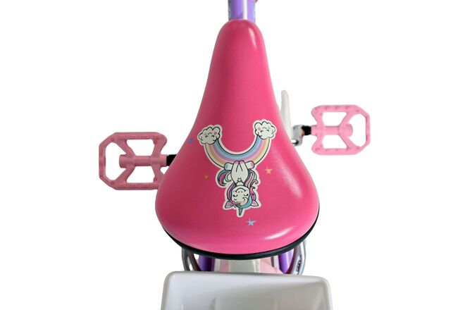 Volare Unicorn Kinderfiets - Meisjes - 16 inch - Paars - Twee Handremmen