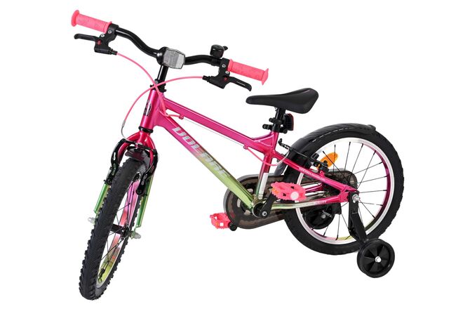 Volare Chrome Children's Bicycle - Girls - 16 inch - Pink Green - Two Hand Brakes