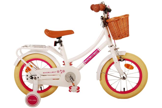 Volare Excellent Kinderfahrrad – Mädchen – 14 Zoll – Weiß