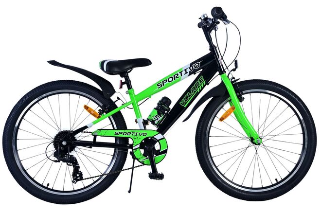 Volare Sportivo Kinderfahrrad – Jungen – 24 Zoll – 7 Gänge – Schwarz Grün