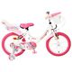 Volare Unicorn Children's Bicycle - Girls - 16 inch - White - Two Hand Brakes